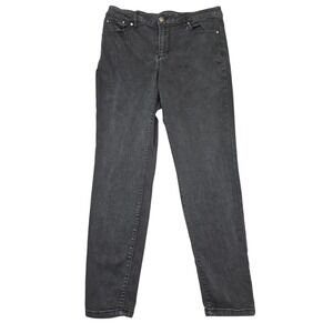 Needle & Cloth Skinny Ankle Jeans Faded Black Denim Sz 10 Stretch High Rise